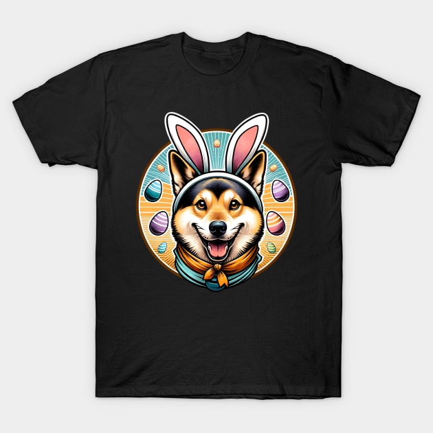Swedish Vallhund Celebrates Easter with Bunny Ears T-Shirt by ArtRUs